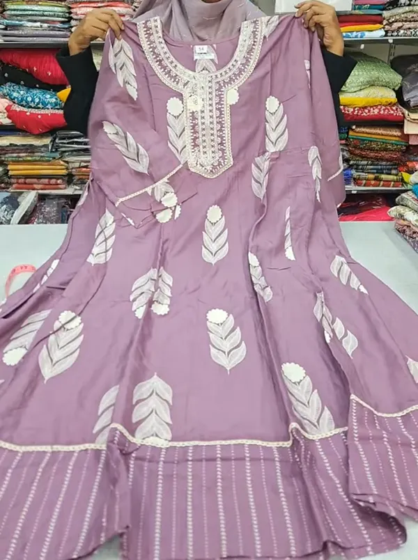 Premium Rayon Long Maxi Gown Full Length | AK1998